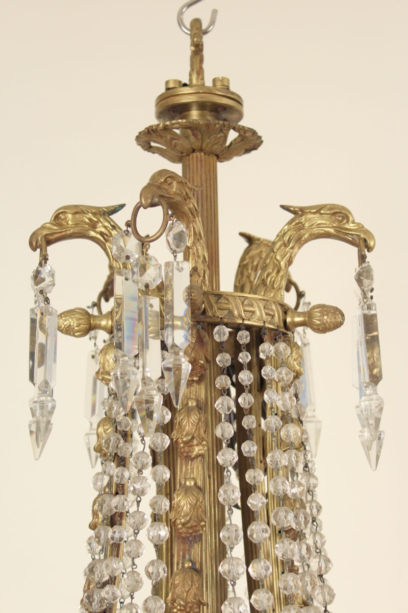 Baltic Neo-Classical Style Crystal and Brass Chandelier - Three Centuries  Shop - Antiques